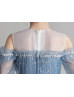 Beaded Blue Star Tulle Dreamy Flower Girl Dress